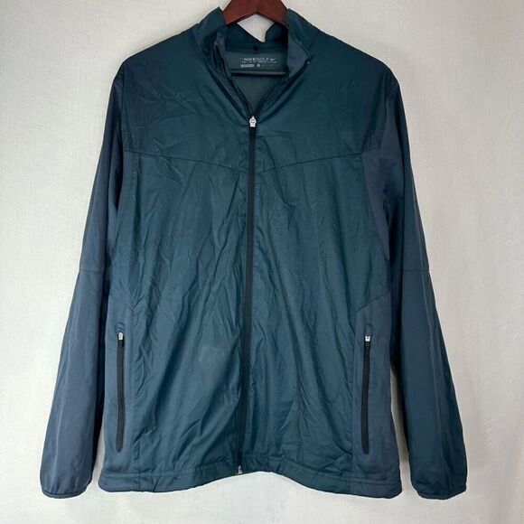 Nike Shield Golf Windproof Jacket Mens Medium Gray Blue Lightweight Activewear - Picture 1 of 10